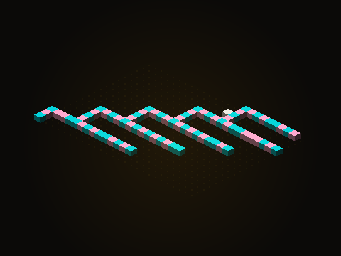 The cyan work in the center