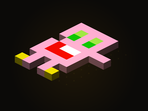 The pink work in the center