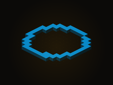 The blue work in the center