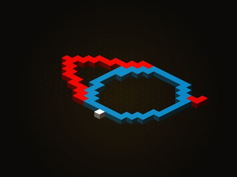 The blue work in the center