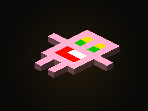 The pink work in the center